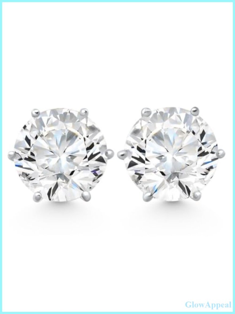 2Ct Lab Grown Diamond Stud Earrings 14k White Gold Prong Push Back
